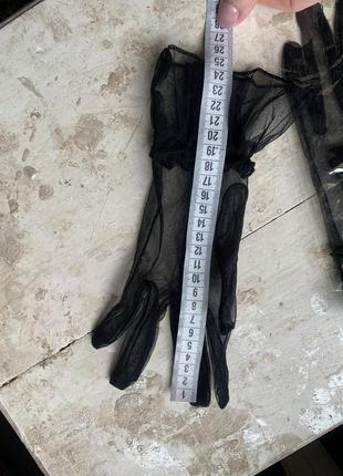 Черные короткие тюлевые перчатки перчатки прозрачные для фотосессии4 фото