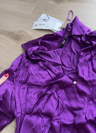 Сатинова блуза zara3 фото