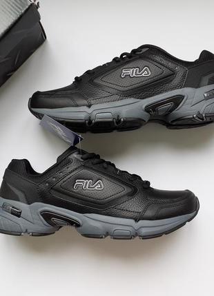 Fila memori decimus 7 ●р44-45● кожаные мужские черные кроссовки. оригинал.