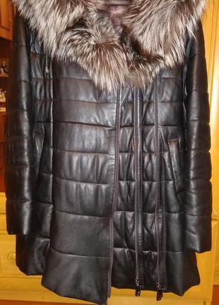 Кожаная зимняя куртка2 фото