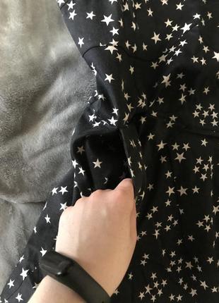 Платье сарафан by h&m divided разм m чёрное в звёздочки на лямках с карманами8 фото