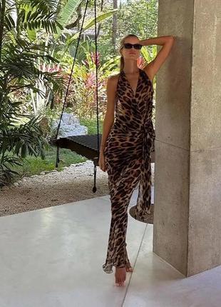 Сукня елегантна в леопардовий принт