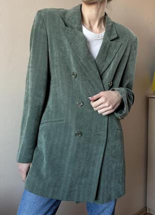 Шикарный винтажный качественный фирменный зеленый пиджак жакет jass2 фото