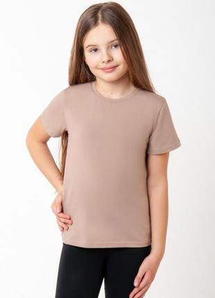 Однотонна стрейчева бавовняна футболка для дівчаток підлітків, підліткова базова футболка