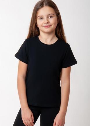 Однотонна стрейчева бавовняна футболка для дівчаток підлітків, підліткова базова футболка5 фото