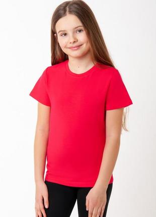 Однотонна стрейчева бавовняна футболка для дівчаток підлітків, підліткова базова футболка9 фото