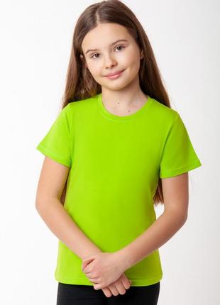 Однотонная стрейчевая хлопковая футболка для девочек подростков, подростковая базовая футболка10 фото