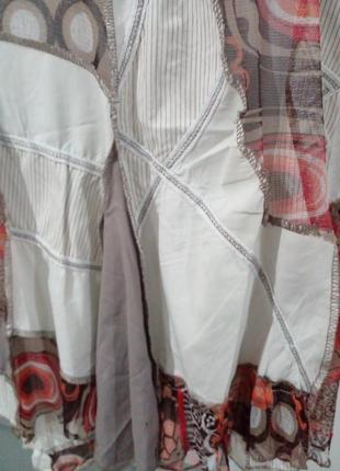 Комбінована туніка  сукня бохо франція4 фото