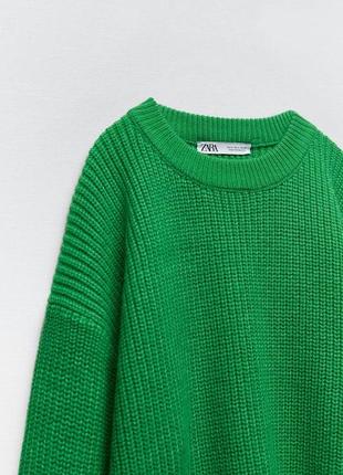 Яскравий жіночий зелений светр від zara2 фото