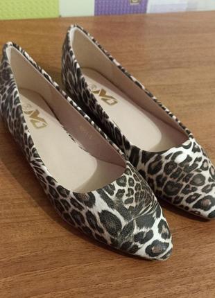 Балетки туфли женские леопардовые с зауженным носком, размеры 36,38,402 фото