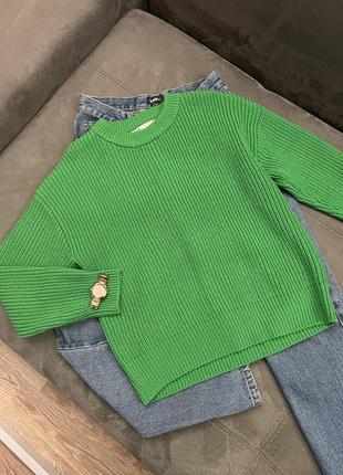 Яркий женский зеленый свитер от zara5 фото