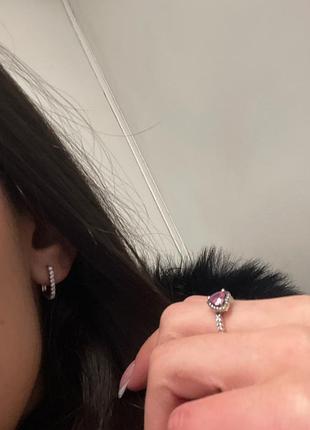 Серьги серебро маленькие круглые овальные с камушками