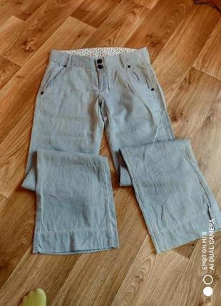 Нові блакитні літні брюки yes miss з тонкої бавовни