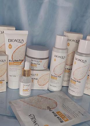 Омолаживающий увлажняющий набор с экстрактом риса bioaqua rice raw pulp set