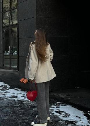 Трендовое пальто пиджак кашемировый шерстяной альпака оверсайз свободного прямого кроя5 фото