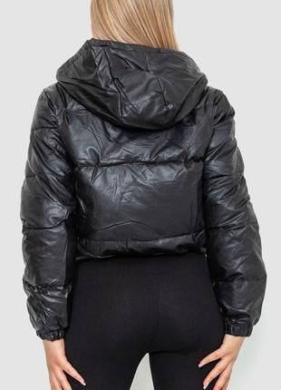 Куртка женская демисезонная экокожа, цвет черный, 214r7294 фото