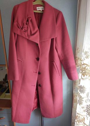 Пальто розовое демисезонное большое размер2 фото