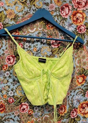 Кружевной корсетный топ prettylittlething xs/s