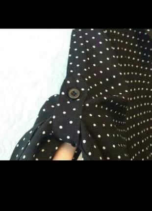 Красивая  блузочка bonprix черная в мелкий горошек5 фото