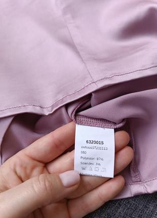 Ніжно бузкова сатинова атласна блуза з пишними довгими рукавами7 фото