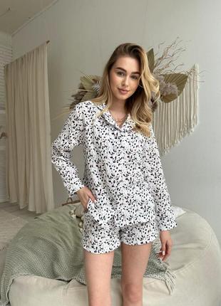 Жіноча муслінова піжама з шортиками cosy
