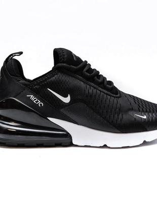 Мужские весенние повседневные кроссовки nike air max 270 black white черные с белым 40-45 весна-лето найк еир макс сетка3 фото