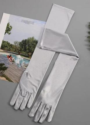 Сатиновые длинные перчатки италия3 фото