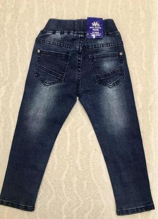 Демисезонные джинсы для мальчика на резинке 98 1102 фото