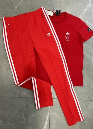 Червоні штани adidas красные штаны adidas4 фото