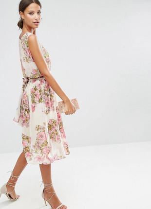 Легкое летнее платье миди с цветочным принтом и пайетками asos3 фото