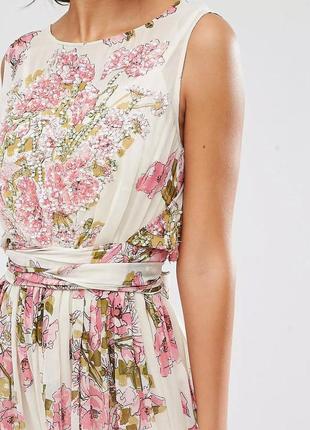 Легкое летнее платье миди с цветочным принтом и пайетками asos5 фото