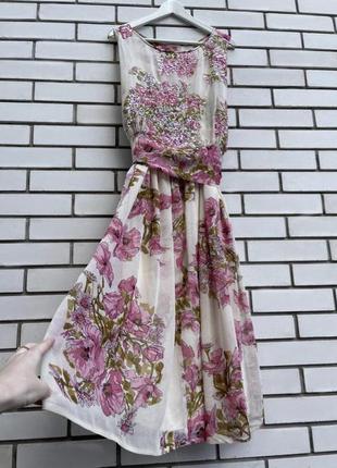 Легкое летнее платье миди с цветочным принтом и пайетками asos8 фото