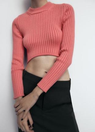 Вязаный свитер с круглым низом zara2 фото