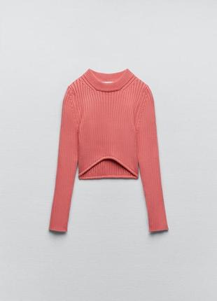 Вязаный свитер с круглым низом zara3 фото