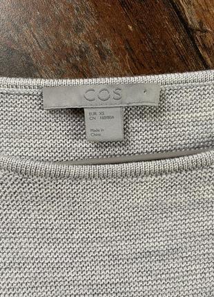 Серый шерстяной свитер джемпер от cos 100% шерсть3 фото