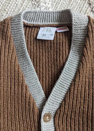 Светр светер кофта кардиган zara на хлопчика 3-4 роки 98/104 см5 фото
