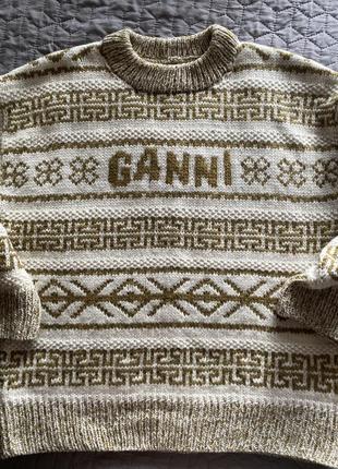 Описание ganni logo sweater