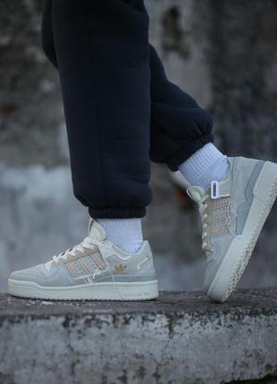 Adidas forum 84 low “off white” grey beige5 фото