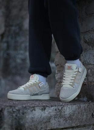Adidas forum 84 low “off white” grey beige9 фото