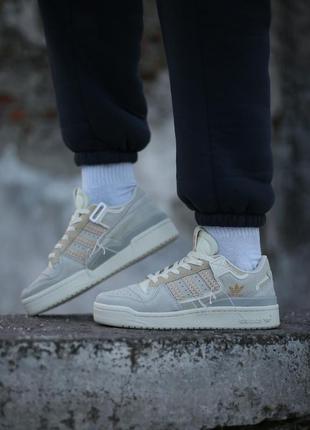 Adidas forum 84 low “off white” grey beige4 фото