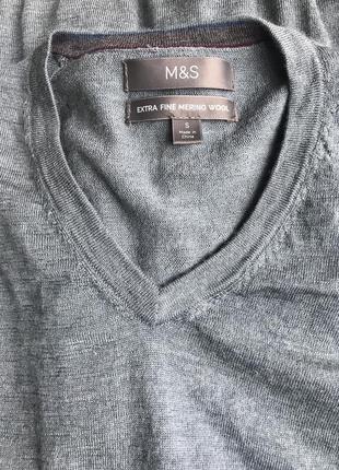 Светр кофта пуловер 100% мериносова вовна бренд m&s 3