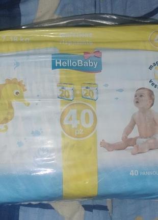 Подгузники hello baby 4 (7-18кг)- 40шт