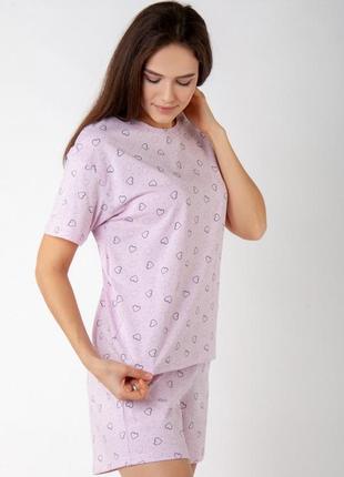 Хлопковая легкая пижама футболка и шорты, комплект для дома женский, хлопковая пижама жеncкая футболка и шорты8 фото