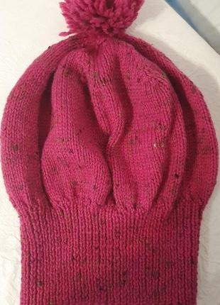 Красивый розовый берет ручная вязка