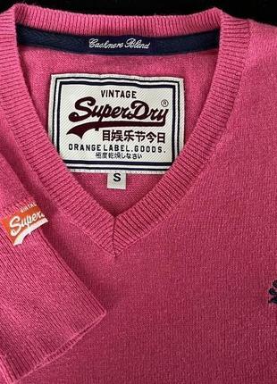 Пуловер superdry/англия розовый, коттон/кашемир р.44-482 фото