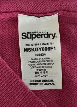 Пуловер superdry/англия розовый, коттон/кашемир р.44-483 фото