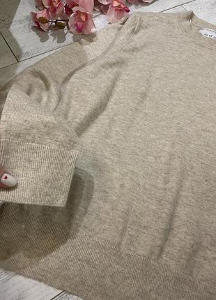 Шерстяной базовый джемпер оверсайз мериносовая шерсть кашемир6 фото
