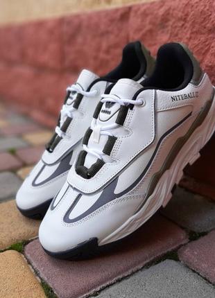 Чоловічі шкіряні кросівки на весну в стилі adidas niteball 🆕 адідас найтбол