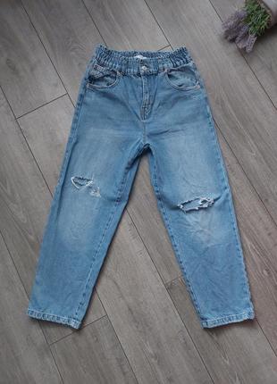 Брюки джинсы мом zara для девочки, 13-14 лет, 164 см. xs