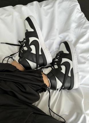 Кроссовки nike sb dunk high x ambush black / white8 фото